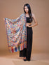 Women's Pure Wool Faux Pashmina Kalamkari Printed Embroidery Stole